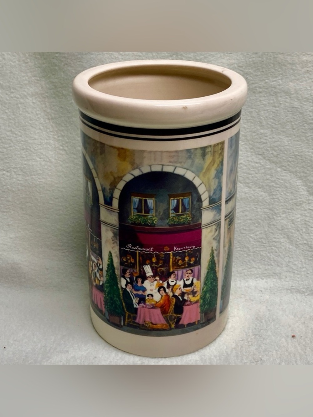 Vintage, Canister -Spooner-Vase-Planter 8.5in x 5in D